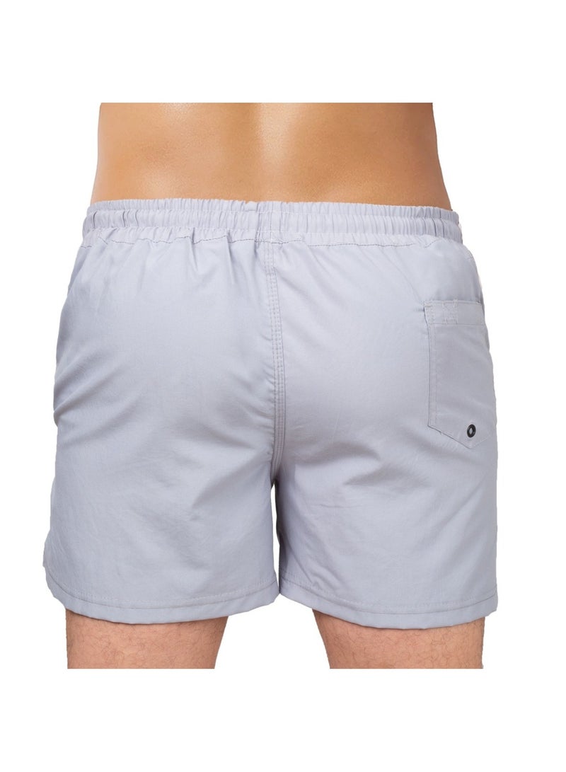 lecoo Swim Shorts For Men - Waterproof - With Pockets – Grey - Image 3