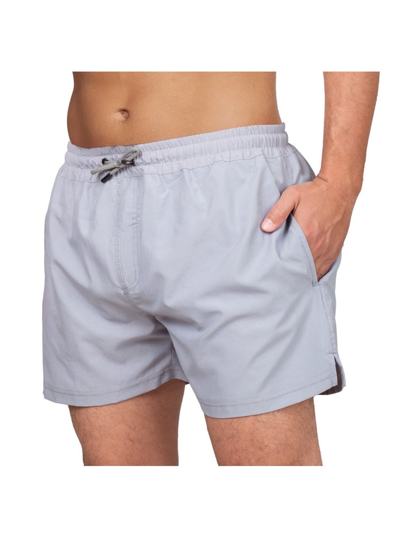 lecoo Swim Shorts For Men - Waterproof - With Pockets – Grey - Image 2