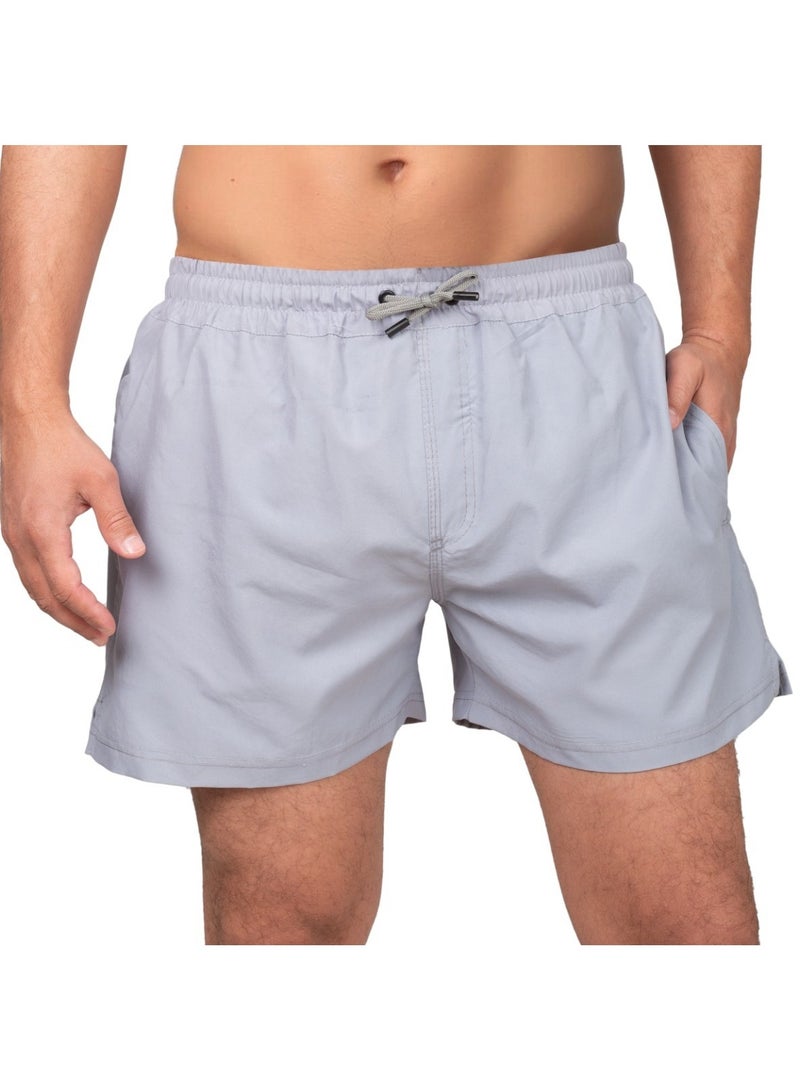 lecoo Swim Shorts For Men - Waterproof - With Pockets – Grey - Image 1