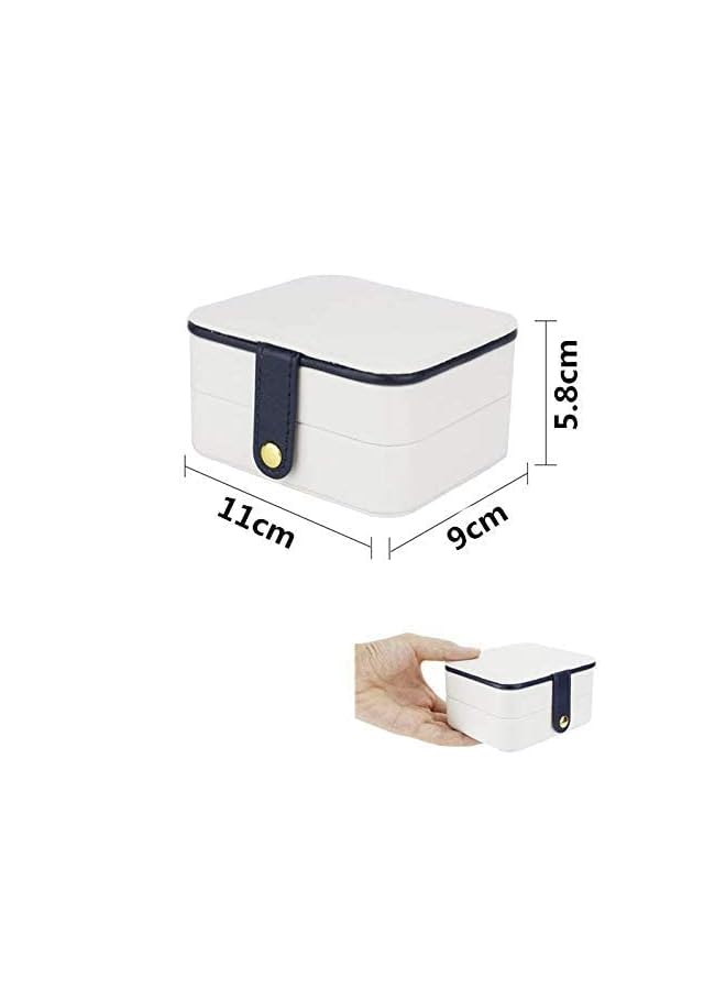 Zaboon صندوق تنظيم السفر المحمول لحفظ المجوهرات مع مرآة والجلد البيئي لحفظ الأقراط، أحمر الشفاه، قلادة، سوار، خواتم وغيرها - Image 3