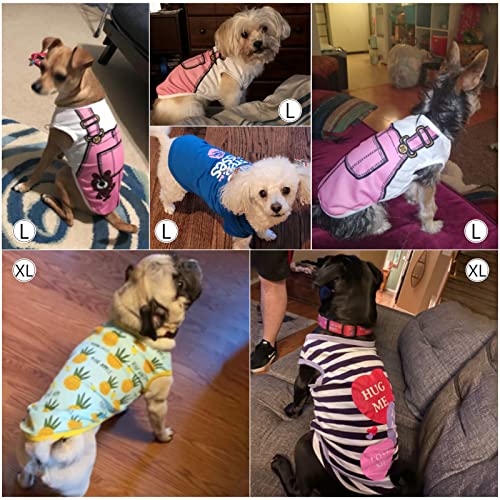 SATINIOR 6 Pcs Dog Clothes Printed Doggie Shirts Puppy T-Shirts Cute Pet Cotton Clothes Doggie Shirt for Small Medium Dog Apparel Summer Christmas(M) - Image 5