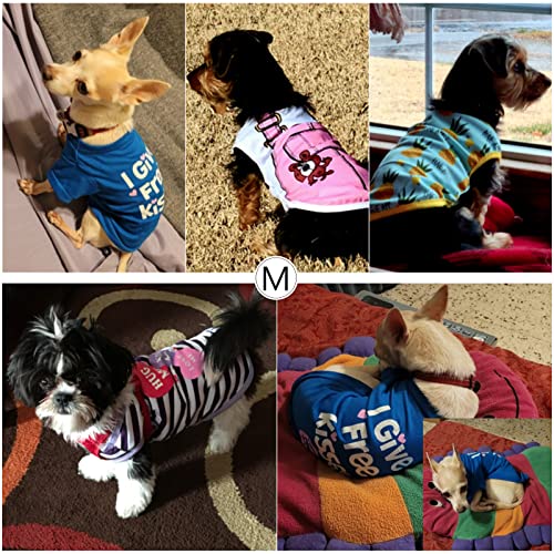SATINIOR 6 Pcs Dog Clothes Printed Doggie Shirts Puppy T-Shirts Cute Pet Cotton Clothes Doggie Shirt for Small Medium Dog Apparel Summer Christmas(M) - Image 4