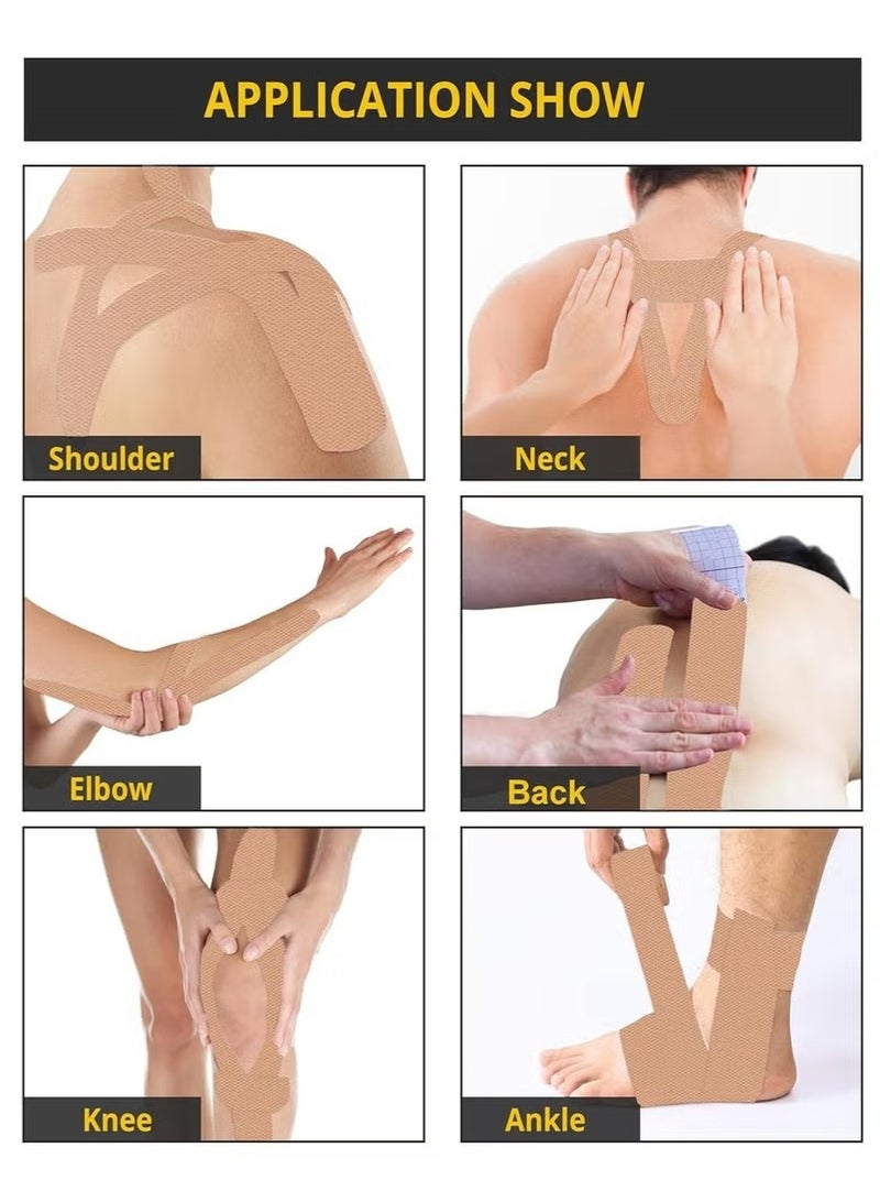 Kinesiology Tape 1 Pcs - Sweatproof Kinesio Tapes with Strong Japanese Adhesion - Reduces Muscle Pain, Eases Joint Inflammation, Improves Blood Flow - 5cm x 5 Meters - Image 5
