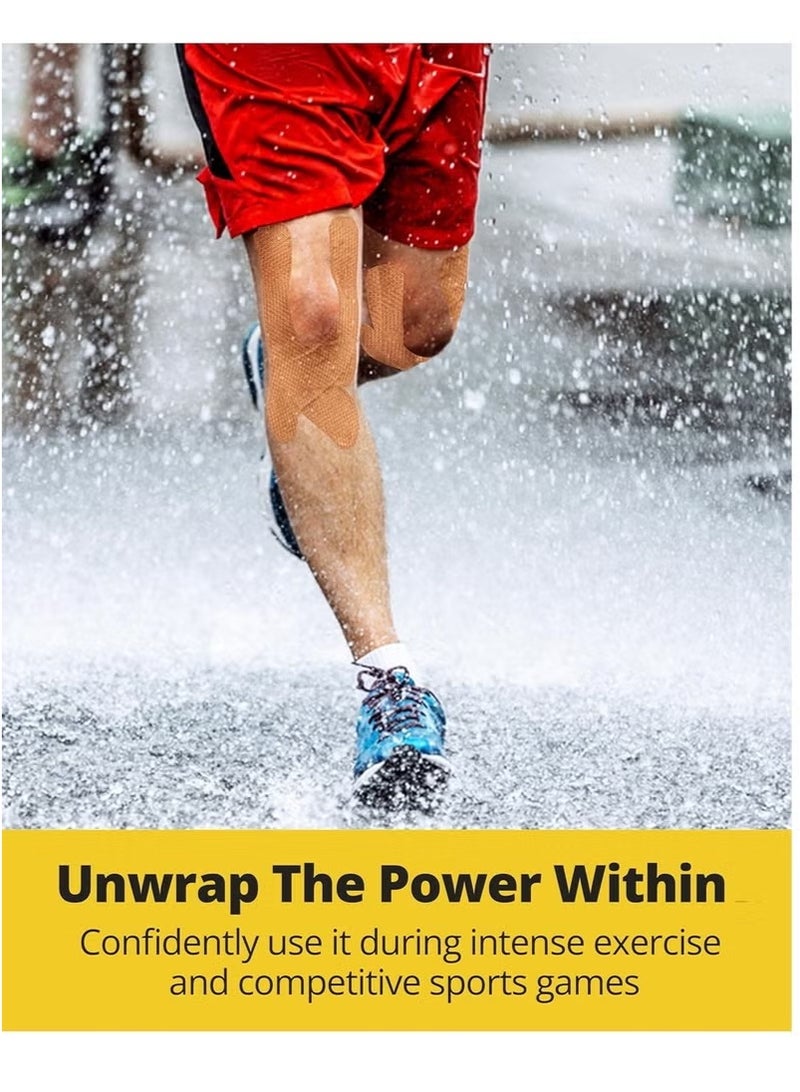 Kinesiology Tape 1 Pcs - Sweatproof Kinesio Tapes with Strong Japanese Adhesion - Reduces Muscle Pain, Eases Joint Inflammation, Improves Blood Flow - 5cm x 5 Meters - Image 4