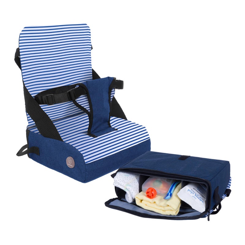 Dreambaby Grab â€˜N Go Travel Booster Seat â€“ Portable Toddler High Chair for Dining (6M-5Y) with Storage & Shoulder Strap - Image 1