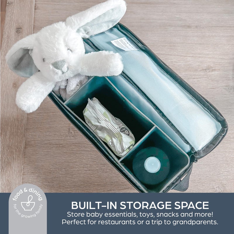 Dreambaby Grab â€˜N Go Travel Booster Seat â€“ Portable Toddler High Chair for Dining (6M-5Y) with Storage & Shoulder Strap - Image 3