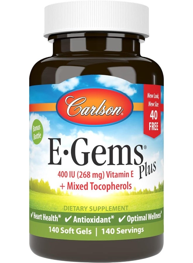 Carlson E-Gems Plus Vitamin E Soft Gels for Optimal Wellness - Image 1