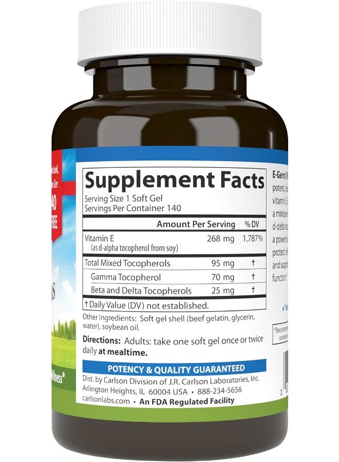 Carlson E-Gems Plus Vitamin E Soft Gels for Optimal Wellness - Image 2