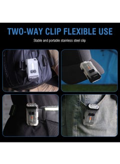 BORUIT V15 LED Keychain EDC Fluorescence Flashlight Clip Warm Work Light Type-C Rechargeable Torch Magnet Camping Pocket Lantern (White)  - Image 4
