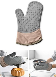 Generic 1Pcs Silicone Shell Kitchen Oven Mitts Waterproof Oven Gloves for Cooking Set Baking Barbecue Microwave Mitts with Non-Slip Heat Resistant  - Image 2