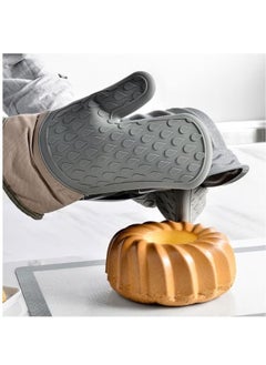 Generic 1Pcs Silicone Shell Kitchen Oven Mitts Waterproof Oven Gloves for Cooking Set Baking Barbecue Microwave Mitts with Non-Slip Heat Resistant  - Image 3