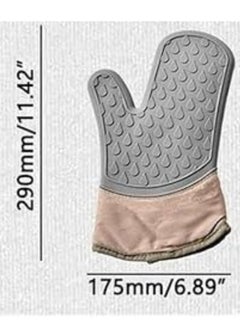 Generic 1Pcs Silicone Shell Kitchen Oven Mitts Waterproof Oven Gloves for Cooking Set Baking Barbecue Microwave Mitts with Non-Slip Heat Resistant  - Image 5