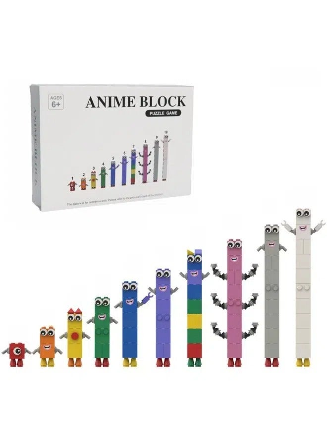 general Square digital building block doll model 10 small particle puzzle assembling toy ornaments - Image 1