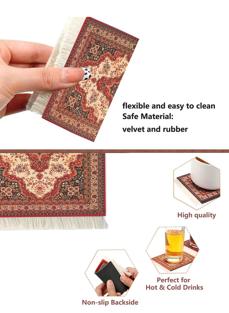 YIXUAN 3Pcs Coffee Mat Coffee Cup Mat Coffee Mug MatTable Mat Mouse Pad Rubber Rectangle 27x18x0.5 cm  - Image 2