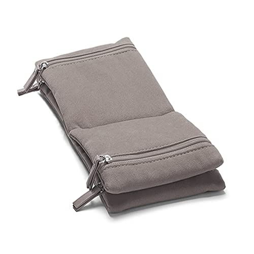 Kelendle Jewelry Organizer Bag with Zipper - Women Jewelry Organizer Foldable Jewelry Display Pouch Jewelry Storage Case for Necklaces Earrings Rings Bracelets Gray - Image 4