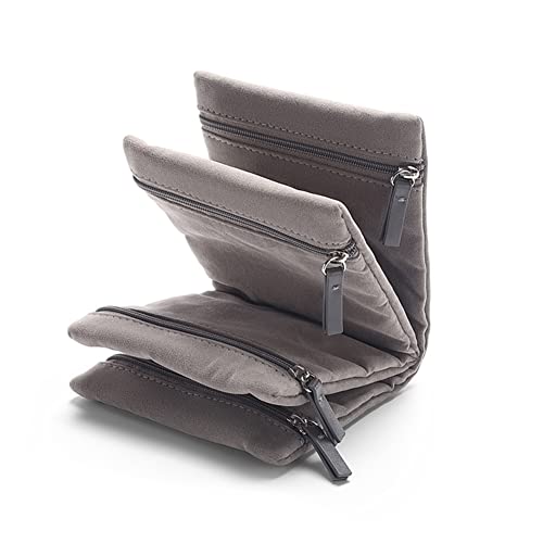 Kelendle Jewelry Organizer Bag with Zipper - Women Jewelry Organizer Foldable Jewelry Display Pouch Jewelry Storage Case for Necklaces Earrings Rings Bracelets Gray - Image 3