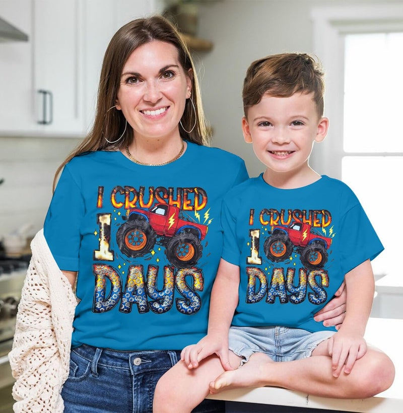 LUKYCILD Kids 100 Days of School Shirt Girl 100th Day of School Tshirt Toddler Funny Graphic Tee Top Blue - Image 5