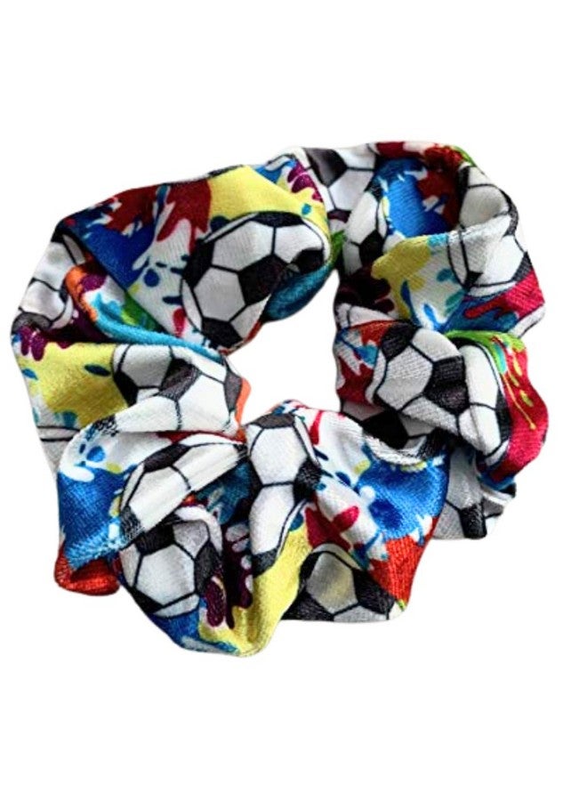 Sportybella Soccer Scrunchie - Premium Velvet Hair Elastics Gift, No Crease Hair Accessories, Soccer Gifts for Girls, Teens, Players, Teams - Image 1