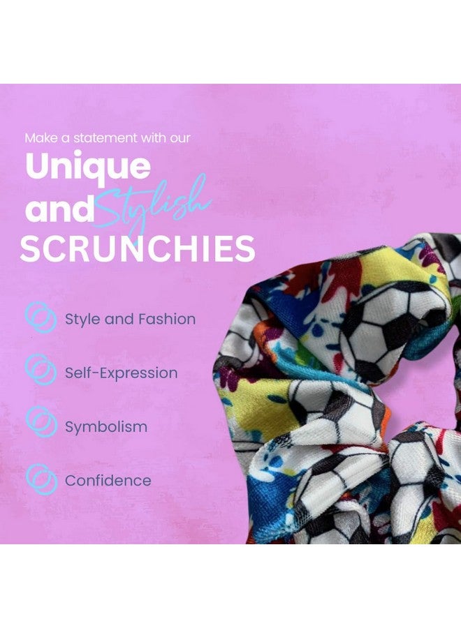 Sportybella Soccer Scrunchie - Premium Velvet Hair Elastics Gift, No Crease Hair Accessories, Soccer Gifts for Girls, Teens, Players, Teams - Image 5