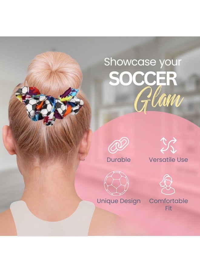 Sportybella Soccer Scrunchie - Premium Velvet Hair Elastics Gift, No Crease Hair Accessories, Soccer Gifts for Girls, Teens, Players, Teams - Image 3