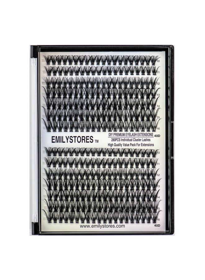إميليستورز مجموعة تمديد الرموش DIY مكونة من 280 قطعة من مجموعات الرموش، مقاسات مختلفة 10-16 مم، مجموعة رموش فردية مجعدة 80D للرموش DIY (80D) - Image 4