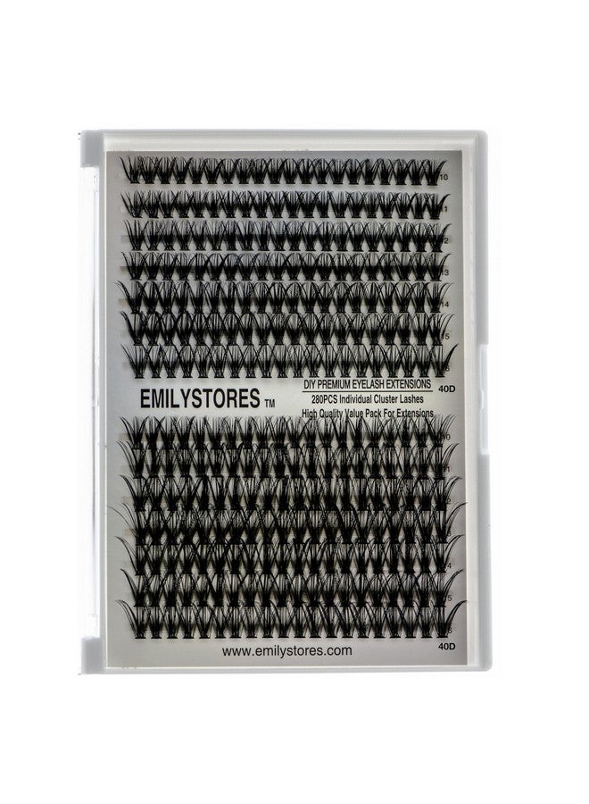 إميليستورز مجموعة تمديد الرموش DIY مكونة من 280 قطعة من مجموعات الرموش، مقاسات مختلفة 10-16 مم، مجموعة رموش فردية مجعدة 80D للرموش DIY (80D) - Image 3