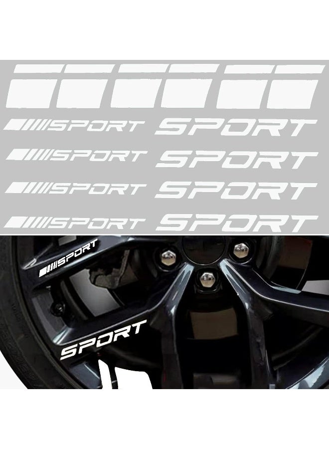 Home Trove Pincuttee 14Pcs Car Decal Stickers, Wheel Rim Decal Sticker, Sport Logo Reflective Stickers, Sport Emblem Car Rear Bumper Sticker, Rear Mirror Decals  - Image 1