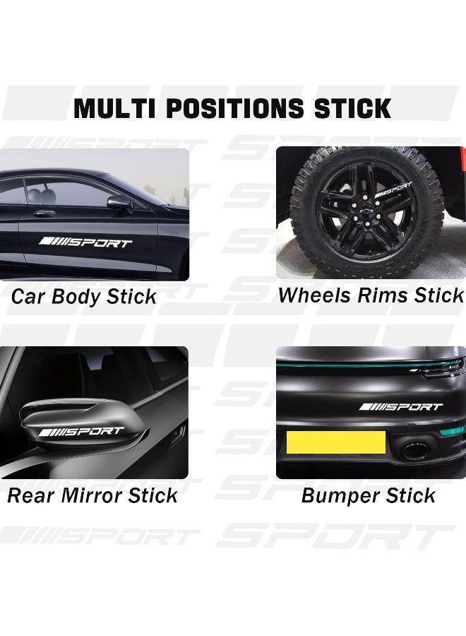 Home Trove Pincuttee 14Pcs Car Decal Stickers, Wheel Rim Decal Sticker, Sport Logo Reflective Stickers, Sport Emblem Car Rear Bumper Sticker, Rear Mirror Decals  - Image 4