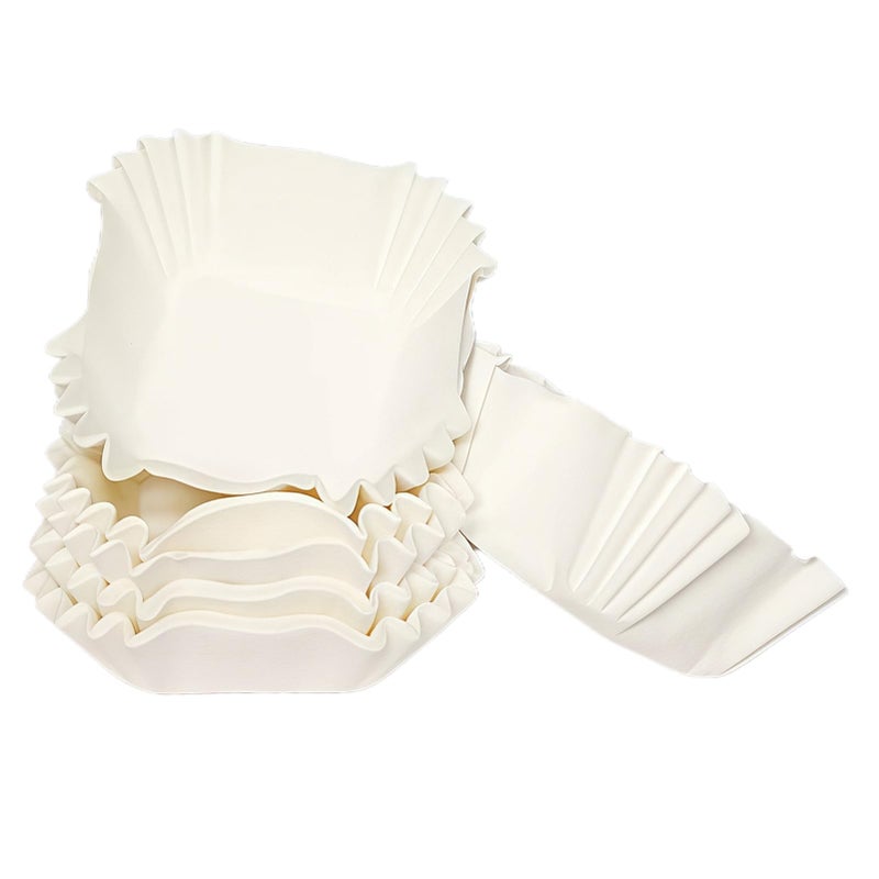 Nextpal 100 Pcs Square Cupcake Liners, Mini White Cupcake Liners Suitable for Muffins Brownies and Desserts, Disposable Greaseproof Baking for Wedding Baby Shower Party Supplies (2.3 Inch) - Image 1