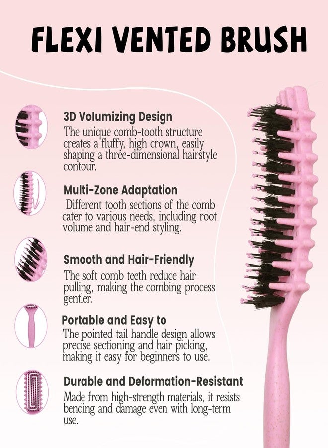 Sethe lord Detangler Brush – Curly Hair Brush for Women, Men & Kids | Flexi Vented Brush with Unique Comb Structure for Wet or Dry Strands (Blush Pink) - Image 2