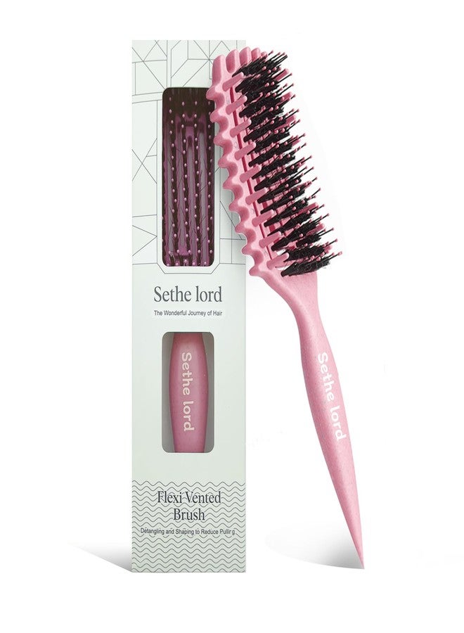 Sethe lord Detangler Brush – Curly Hair Brush for Women, Men & Kids | Flexi Vented Brush with Unique Comb Structure for Wet or Dry Strands (Blush Pink) - Image 1