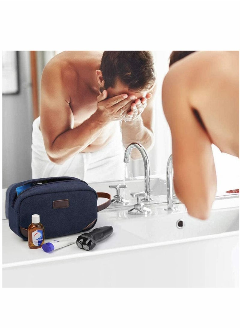 Excefore - Travel Toiletry Bag, Men's Travel Organizer Kit, Shaving Dopp Kit Bathroom Bag, Canvas Toiletry Organizer Bag, Canvas Cosmetic Organizer for Makeup, Shampoo, with Handle - Image 1