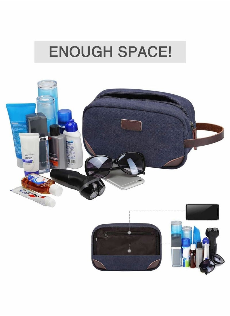 Excefore - Travel Toiletry Bag, Men's Travel Organizer Kit, Shaving Dopp Kit Bathroom Bag, Canvas Toiletry Organizer Bag, Canvas Cosmetic Organizer for Makeup, Shampoo, with Handle - Image 1