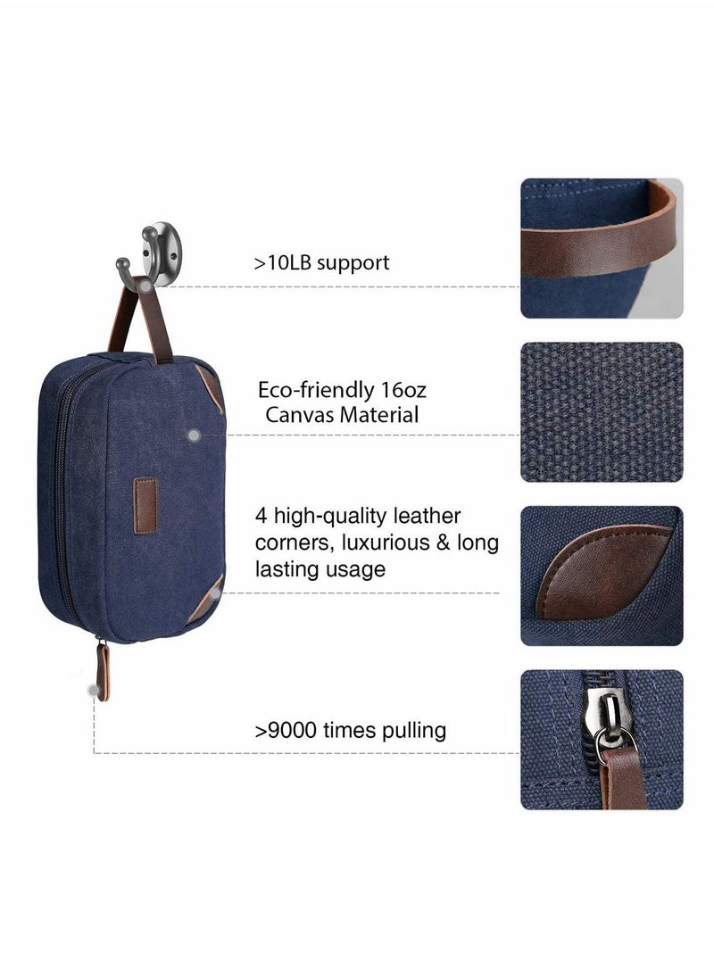 Excefore - Travel Toiletry Bag, Men's Travel Organizer Kit, Shaving Dopp Kit Bathroom Bag, Canvas Toiletry Organizer Bag, Canvas Cosmetic Organizer for Makeup, Shampoo, with Handle - Image 1