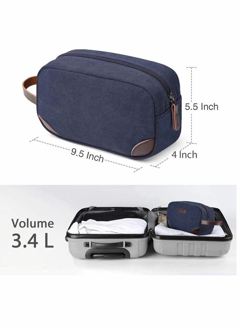 Excefore - Travel Toiletry Bag, Men's Travel Organizer Kit, Shaving Dopp Kit Bathroom Bag, Canvas Toiletry Organizer Bag, Canvas Cosmetic Organizer for Makeup, Shampoo, with Handle - Image 1