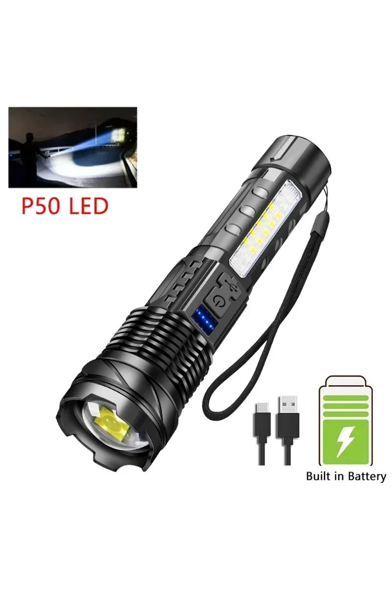 S140-C Powerful P70 Led Flashlights 5000LM USB Rechargeable Tactical Light Emergency Spotlights Tele