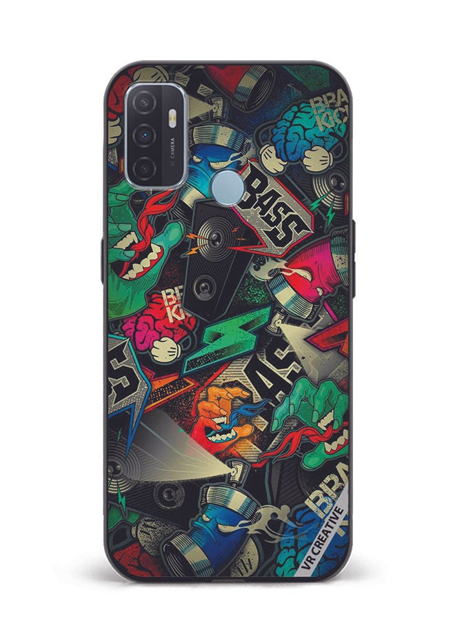 VR CREATIVE Protective Case Cover For Oppo A53 Bass Design Multicolour - Image 1
