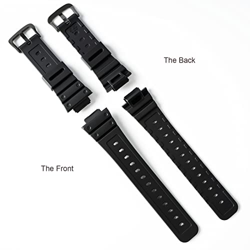 Lijinlan Resin Watch Band For Casio G-Shock DW-5600 DW-5900 DW-6100 DW-6600 DW-6900 GW-M5610 GA-110/120/300/700 GD-120/350 Watchband Replacement Strap for Gshock (Black) - Image 2