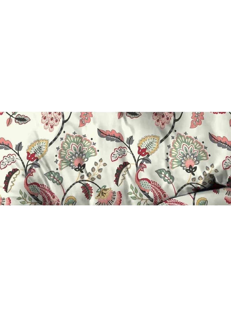 SLAZIE Slazie 300 TC Premium Glace Cotton Duvet Cover with Zipper Single Size Razai CoverDohar Cover For Single BedQuilt Cover WinterWarm stuffSingle Dohars90x60 InchesWHITE MULTICOLOR FLORALNDV 024  - Image 2