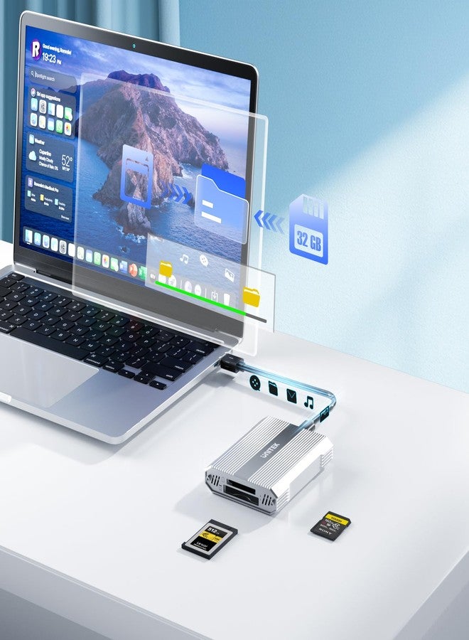 Unitek 4-in-1 CFexpress Type B/SD4.0 UHS-II & Micro SD Card Reader with USB-A Hub 10Gbps USB 3.2 Gen 2 for CFexpress Type B/SD/Micro SD 3.0/SDHC/SDXC/SDUC - Image 5