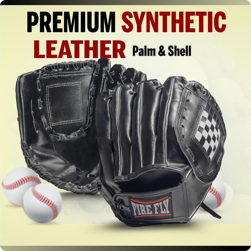 Firefly قفازات بيسبول براديت || قفازات سوفتبول || قفاز تي-بول 10.5"-12.5" للأطفال والشباب والبالغين || قفاز بيسبول لليد اليسرى، رمي باليد اليمنى - Image 5