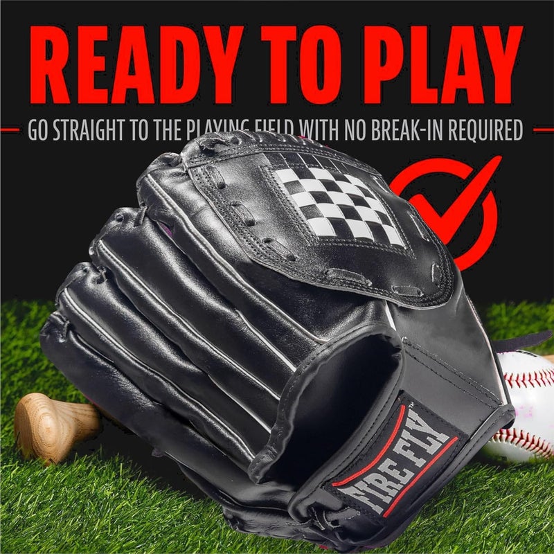 Firefly قفازات بيسبول براديت || قفازات سوفتبول || قفاز تي-بول 10.5"-12.5" للأطفال والشباب والبالغين || قفاز بيسبول لليد اليسرى، رمي باليد اليمنى - Image 2