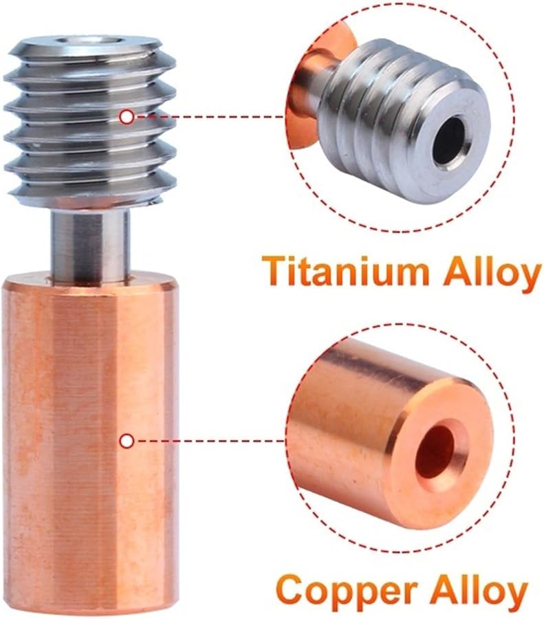 Trianglelab سبيكة التيتانيوم ثنائية المعدن Heatbreak 2 قطعة متوافقة مع Ender 3 S1 Ender 5 طابعة ثلاثية الأبعاد - Image 5