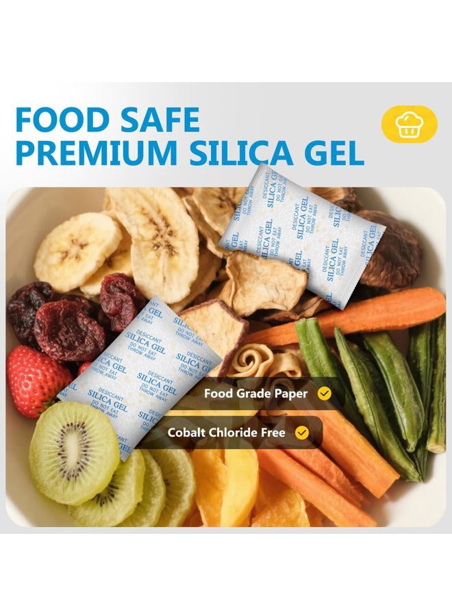 Absorbking Silica Gel Packets – 50 Gram 35 Packs Desiccant Packs, Moisture Absorbers for Food Storage with Color Indicating, Food Grade Silica Packets for Foods, Seeds, 3D Filaments, Electronics, Safes - Image 3
