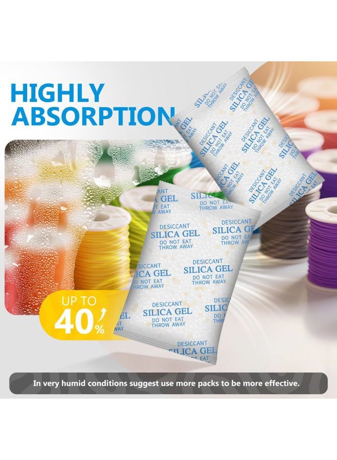 Absorbking Silica Gel Packets – 50 Gram 35 Packs Desiccant Packs, Moisture Absorbers for Food Storage with Color Indicating, Food Grade Silica Packets for Foods, Seeds, 3D Filaments, Electronics, Safes - Image 2