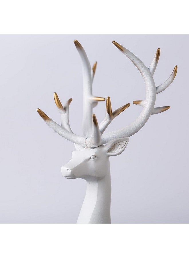 Xtore Creative Resin Golden and White Reindeer Sculptures | Beautiful Home Decor | Lifts up Energy of Your Room (Pack of 2, White) - Image 4