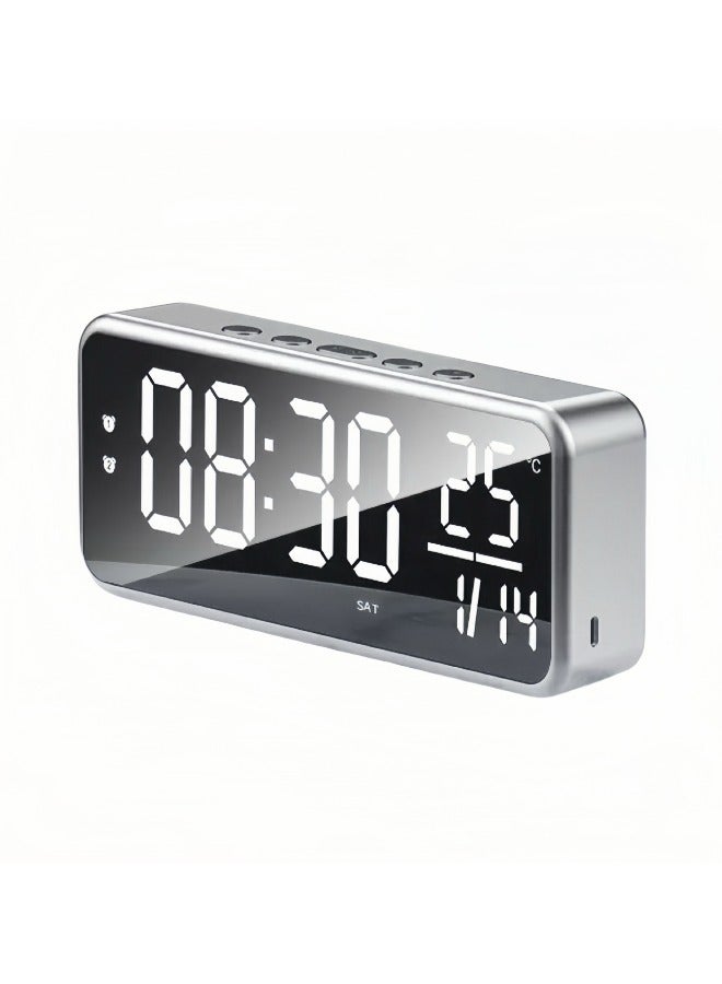 LED Digital Clock (Large Display) – Desktop/Wall-Mounted (Black) | Date/Temp, USB Charging | for Kids/Students - Image 1