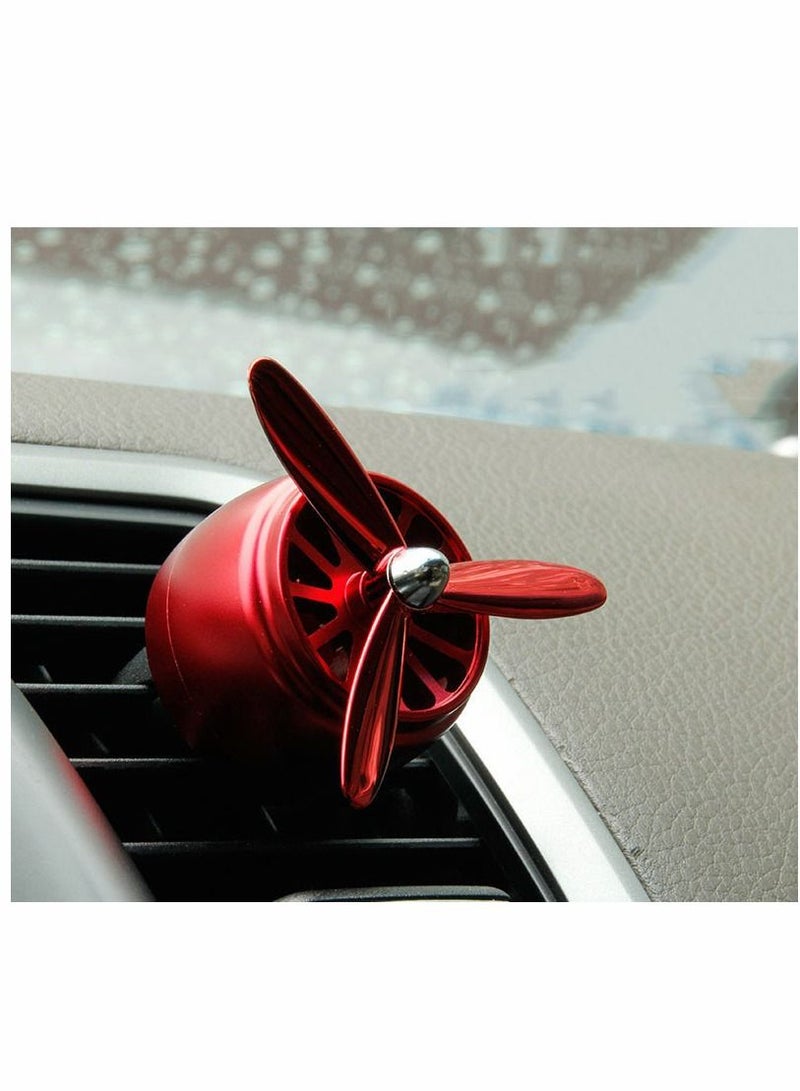 SYOSI Car Fragrance Diffuser Vent Clip Car Air Fresheners Car Purifier Remove The Smell Of Smoke Stylish Propeller Shape Car Decoration ( Red ) - Image 2