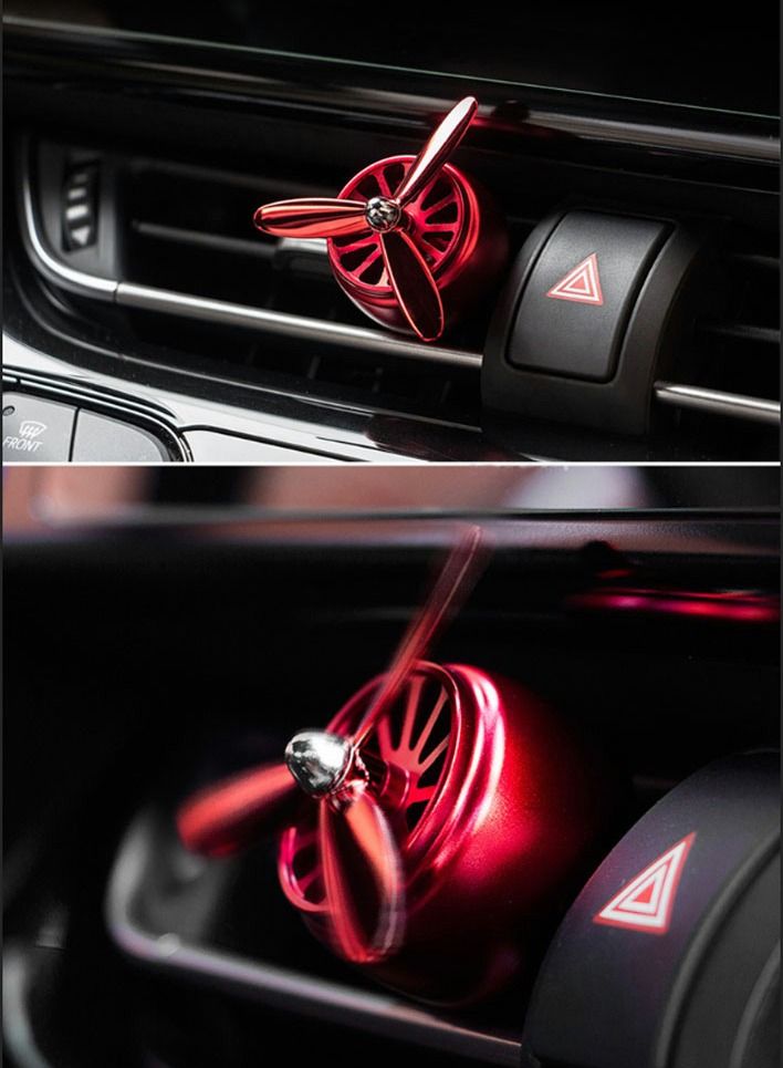 SYOSI Car Fragrance Diffuser Vent Clip Car Air Fresheners Car Purifier Remove The Smell Of Smoke Stylish Propeller Shape Car Decoration ( Red ) - Image 3