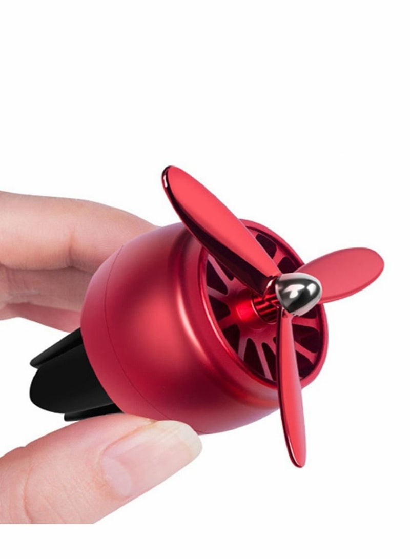 SYOSI Car Fragrance Diffuser Vent Clip Car Air Fresheners Car Purifier Remove The Smell Of Smoke Stylish Propeller Shape Car Decoration ( Red ) - Image 1